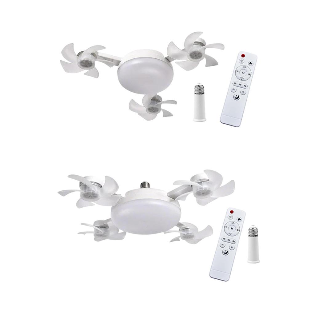 Ceiling Fan Light E27 Socket and Remote Control 3 Color Temperatures Lamp LED Dimmable Light for Entryway Indoor Bathroom