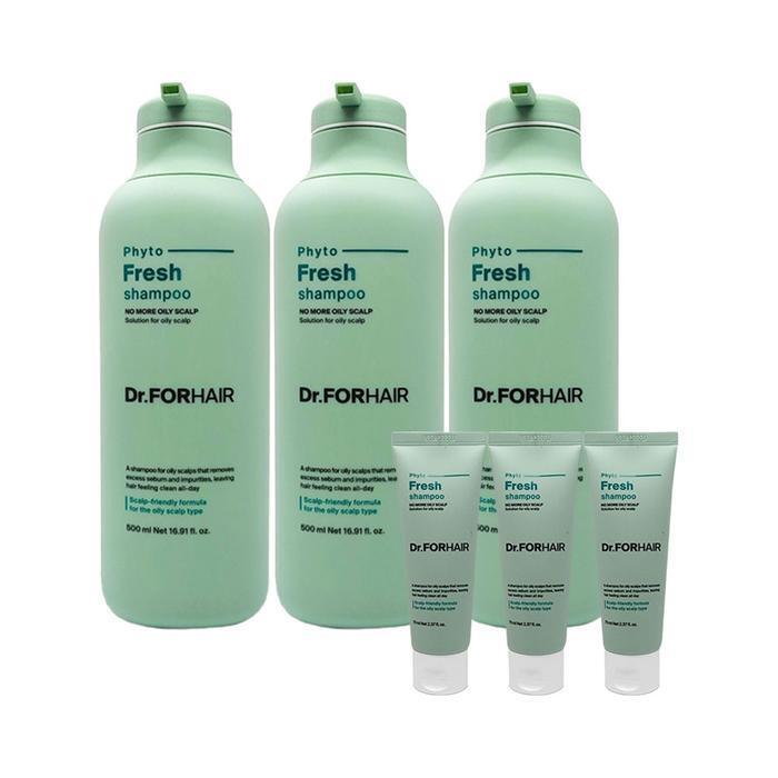 DR.FORHAIR Phyto Fresh Oily Shampoo 500ml x 3 + 70ml x 3 1 set Ss (33505244)