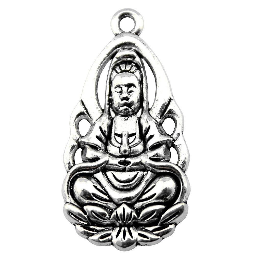 Buddha Statues Charms Multi Color Alloy Pendants For Spiritual Zen Jewelry Making