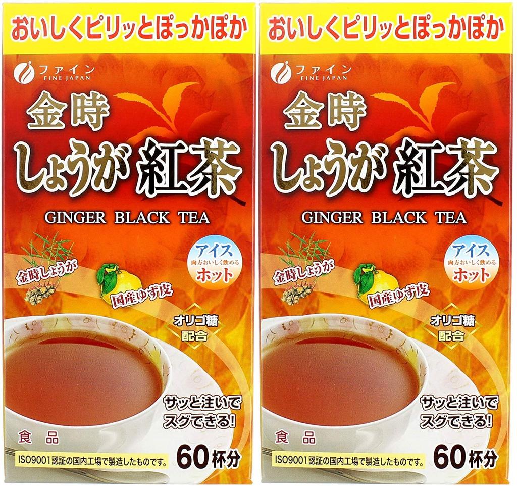 FINE JAPAN Kintoki Ginger Black Tea 60 cups x 2