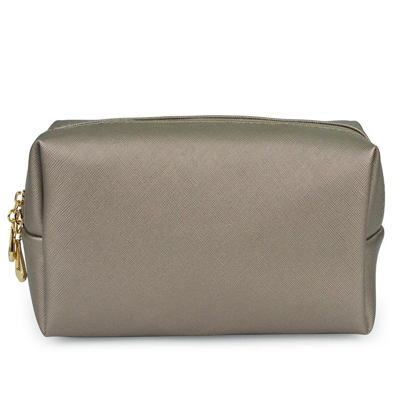 Cosmetic Bag Women Popular Product Pu Hand-Held Portable Square Waterproof Zipper Cute Travel Makeup Skincare Bag