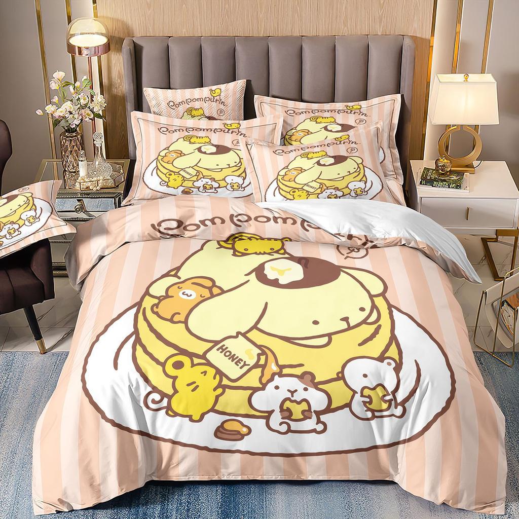 3D Digital Printing Cartoon Animation Children'S Bedding Pudding Dog Three-Piece Set