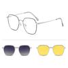 Vintage Square Sunglasses Set with 2 Replaceable Lenses Women Fashion Polarized Shades Trendy Design Outdoor Sun Glasses