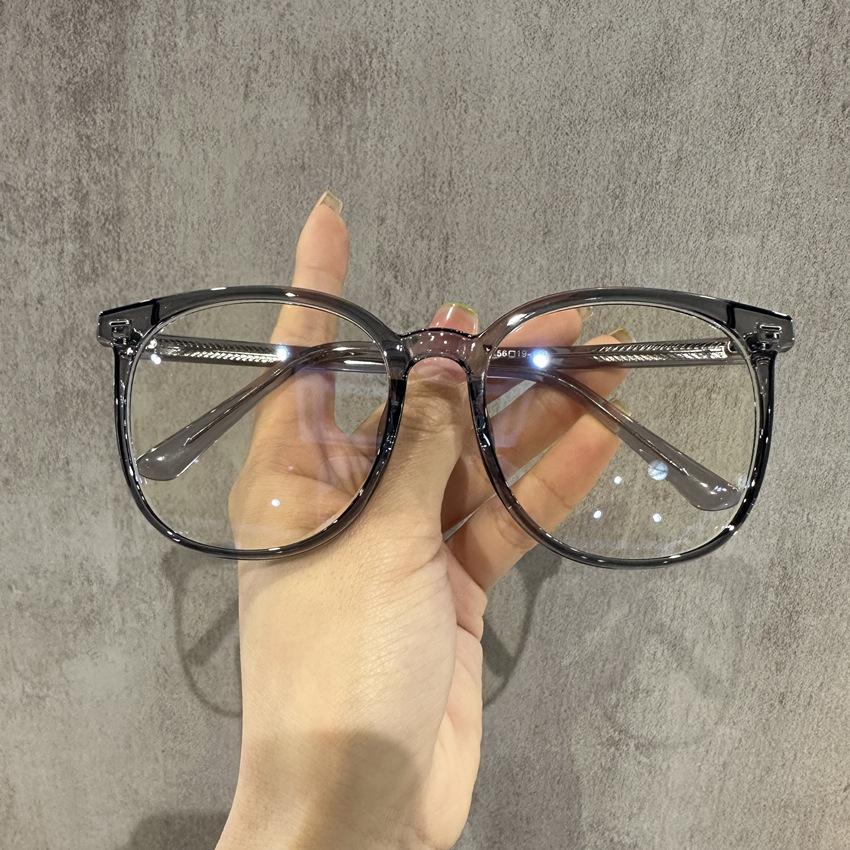 Plate ferrule legs anti-blue light glasses women's tide large frame flat glasses men's optical eyes TR frame new