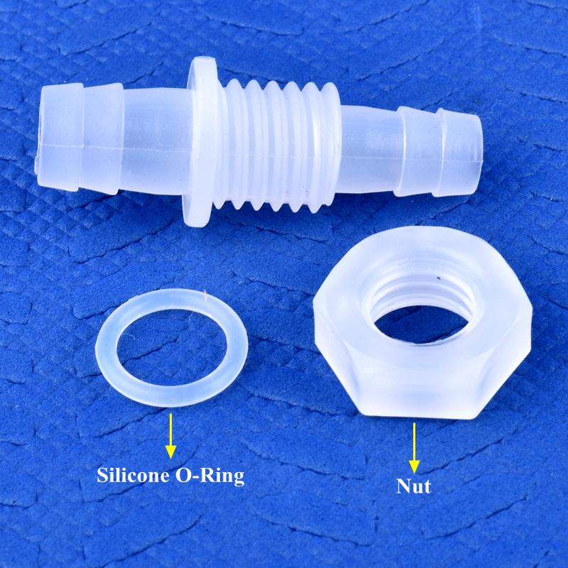 3~12mm Racord Bulkhead PP Pagoda Conector Direct Cu Piuliță Filet M6-16 O-Ring Irigare Grădină Acvariu Rezervor Pompă Aer Furtun Racord