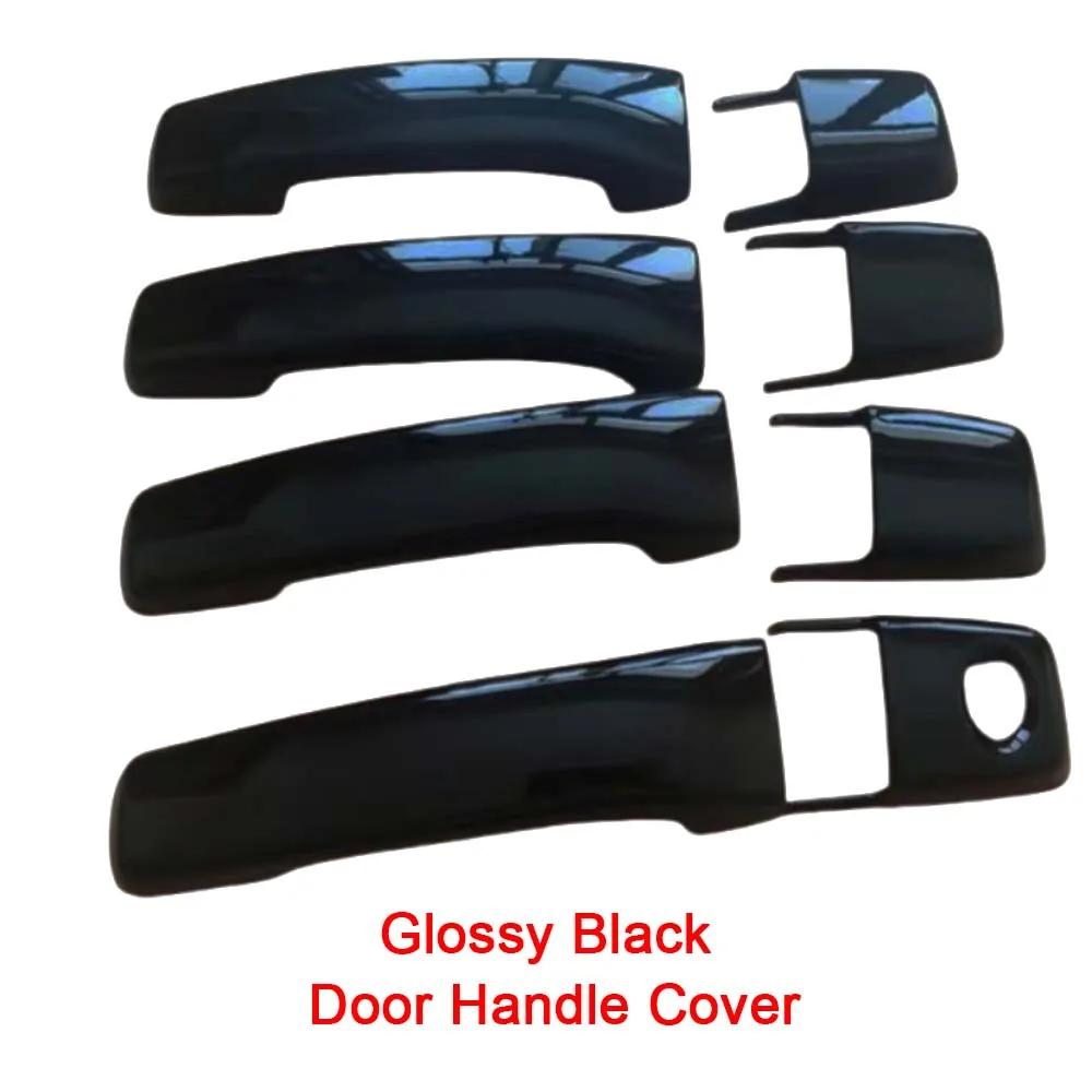 Car Decoration Door Bowl Handle Cover For Mitsubishi Pajero V60 V70 V73 V75 1999-2006 Carbon Fiber Chrome Silver Glossy Black