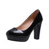 New high-heeled single shoes thick-heeled four-season shoes master of ceremonies presides over long-term production of etiquette professional shoes