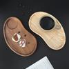 Acacia Wood Cashew‑Leaf Shaped Tray,Solid Wood Coffee Cup,Snack & Tea Plate,Home Tableware
