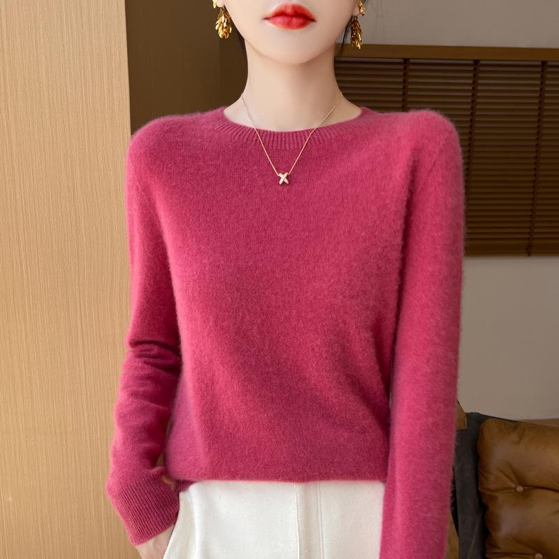Dames Trui met Ronde Hals Wol Dames Herfst en Winter Kasjmier Pullover Zachte en Warme Top