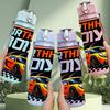 1PC Boy Birthday Racing Car 750ml Color Plastic Sports Water Bottle Leakproof Flip Straw Lid Suitable for Sports Office Home Use