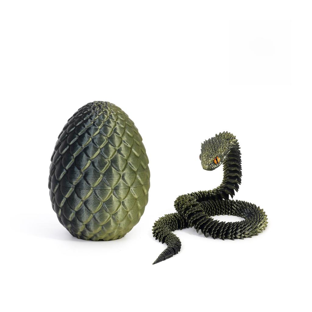 3D Printed Snake with Egg Joint Mobility Simulate Snake Ornament Desktop Home Animal Decoration Kids Desktop accessories