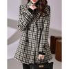 Geometrischer Print Winter Zweireihiger Trenchcoat