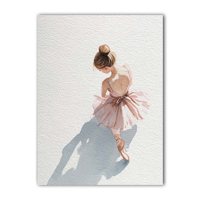 Nordische Wandkunst Ballerina Rosa Ballettänzerin Leinwandbild Nordischer Stil Poster Druck für Mädchen Schlafzimmer Wanddekoration