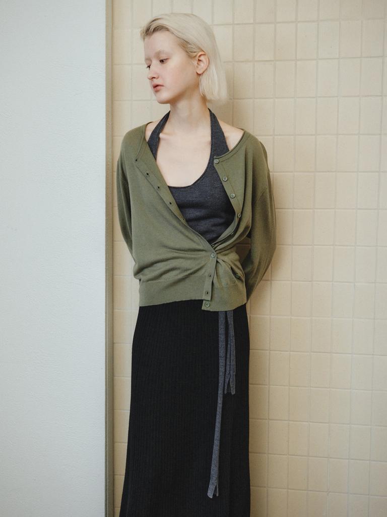 Reply Wool Halter Wrap Vest_Dark Gray