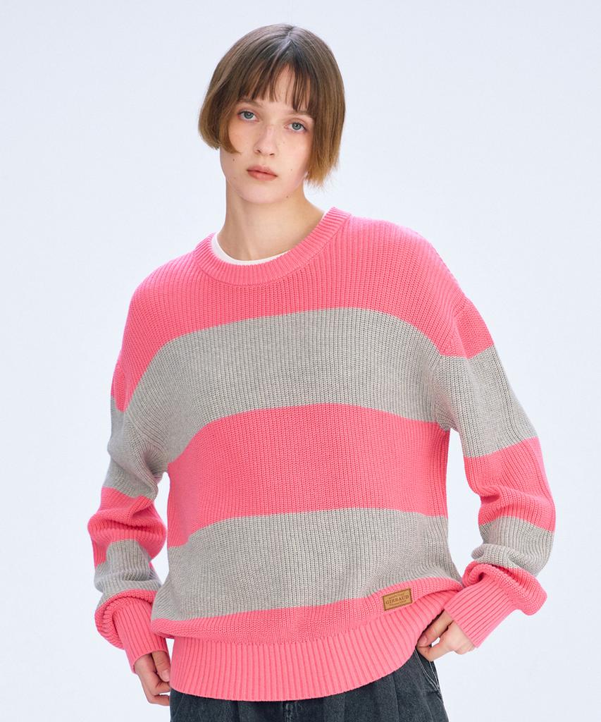 Malittepeulangsowajeobeo Loose Fit Bold Knit Pink