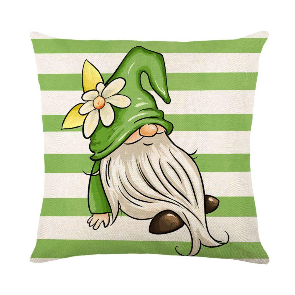 

45 см * 45 см Весенний гном Принт Чехол для подушки Happy St. Патрикс День Украшения Подушка Чехол Подушки Домашний декор Хлопковая льняная наволочка