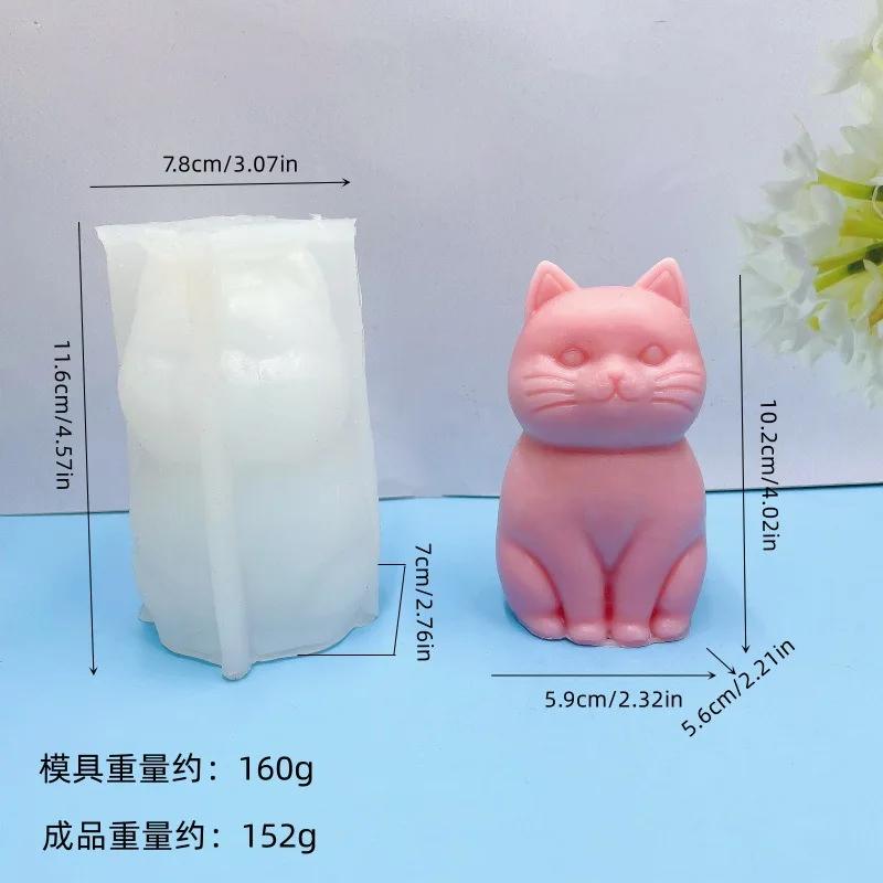 3D dicke Katze Tier Silikon Kerzenform DIY Süße Kätzchen Gipsform Aromatherapie Seifenherstellung Werkzeug Handgemachte Geschenke Heimdekoration