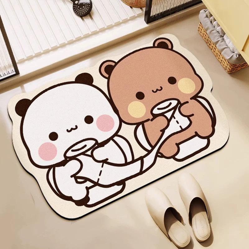 

Cartoon Quick-Dry Non-Slip Bathroom Mat: Cute, Water-Absorbent, Dirt-Resistant, Easy-to-Clean Foot Mat for Home Use 40x60cm