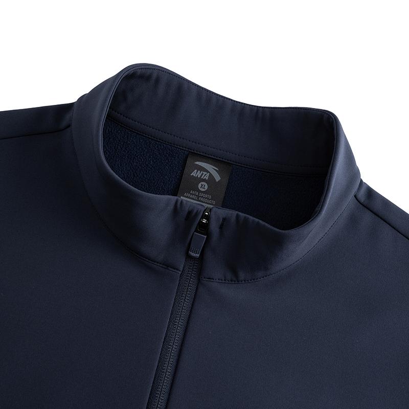 Anta Training Series Long Sleeve Stand Collar Casual Sports Two Piece Set Men Sets Midnight-Blue 952617203N-2