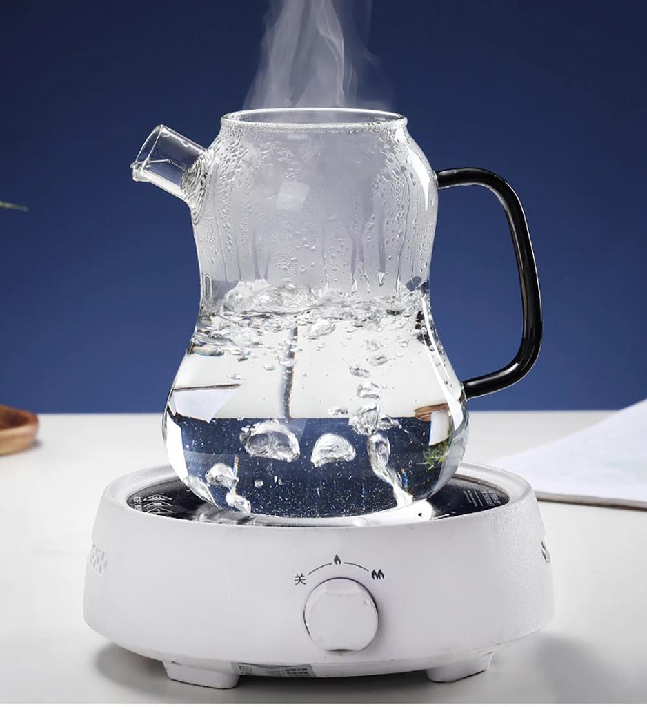 1,4l tepelně odolná skleněná konvice Květinová konvice na čaj Velká modrá skleněná nádoba na ovocnou šťávu Keramická konvice