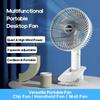 1200mAh 3 Speed Multifunctional Portable Desktop Clip Fan Summer Cordless Handheld Fan Silent Personal Fan Ventilator Cooler