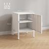 Steel Nightstand, Side Table for Various Purposes, Adjustable Shelf, for Bedroom, Living Room, White