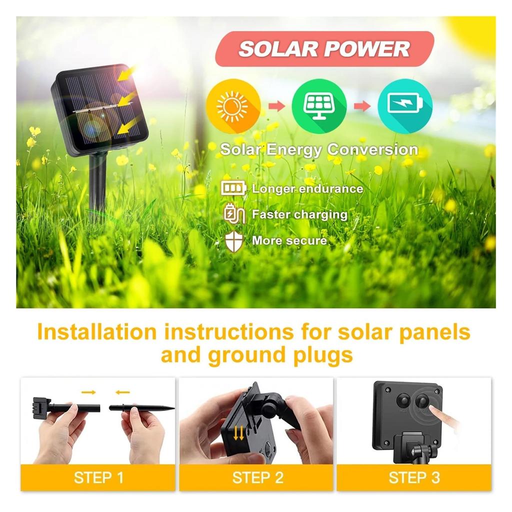 30-LED Crystal Bubble Ball String Lights Outdoor Solar Garden Lights for Lawn Patio Landscape Stake Lamps