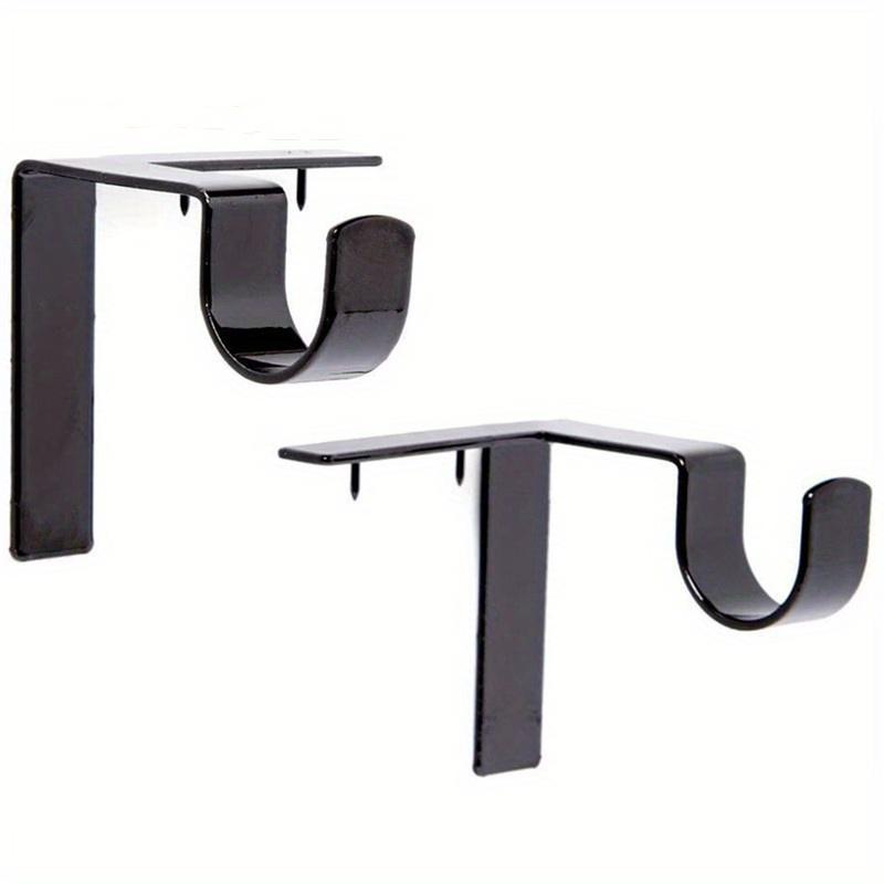 2pcs No Drill Curtain Rod Bracket, Adjustable Metal Heavy Duty Curtain Rod Holders, Screwless Curtain Rods Brackets