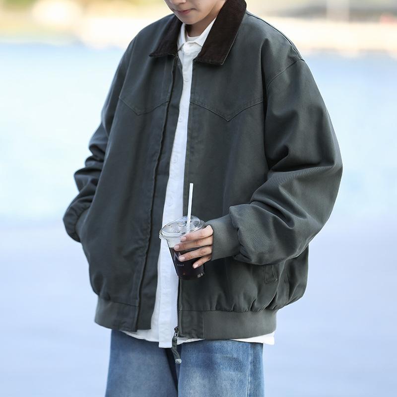 Spring and Autumn New American Cargo Jacket, Loose Men's Lapels, Versatile Men's Ruffian Jacket, Trendy Men's Clothing