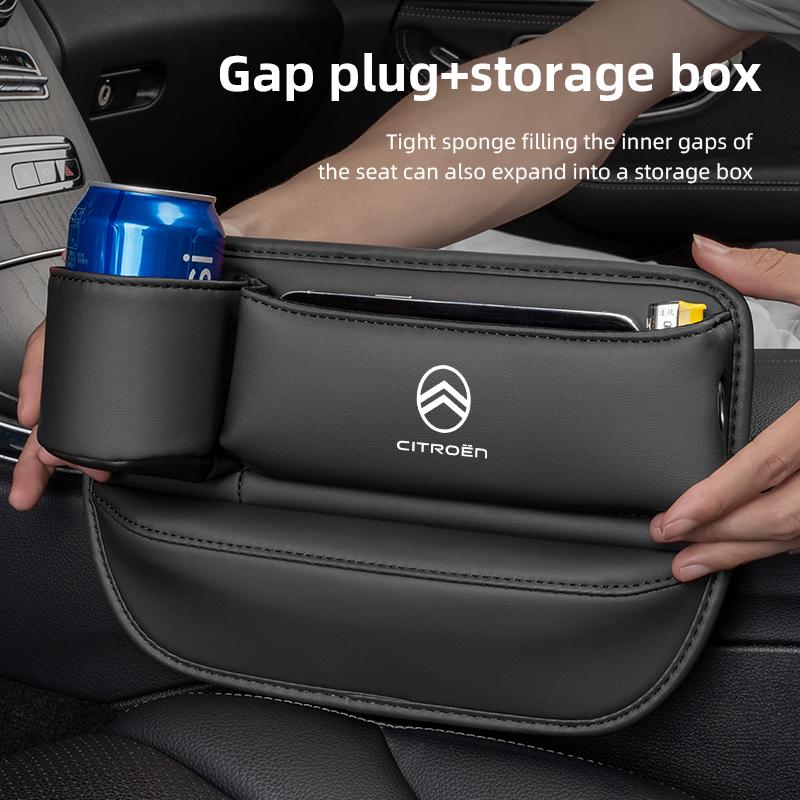 PJHC7 Car Seat Organizer Gap Filling Storage Box For Citroen C5X C3 C4 Aircross Picasso Cactus Celysee e-C3 e-C4 C6 C1 C2 Berlingo