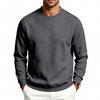Autumn Winter Men Solid Color Crew Neck Sweatshirt Long Sleeve Loose Casual Daily Outdoor Pullover Sweatwear