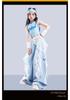 Trendy Blue Jazz Dance Costumes for Girls - Fashionable Performance Outfits for Children's Fashion Shows