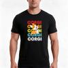 Cartoon Corgi Tshirt Summer Casual Cotton Tee Oversized Streetwear Tops Vintage Graphic Print Loose Fit Short Sleeve