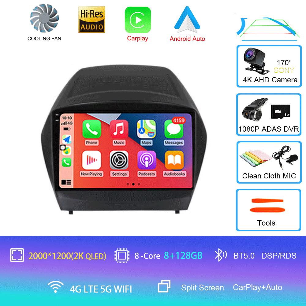 Autorádio Android 14 Carplay Auto Multimediální Přehrávač Pro Hyundai Tucson 2 LM IX35 2009-2015 Autorádio GPS Stereo 2din Hlavní Jednotka