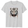 White Tiger Head Big Cats Animals Unisexs Tshirt Roaring Graphic Tee