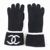 Pristine CHANEL gloves COCO Mark Bicolor Black White wool Women Used