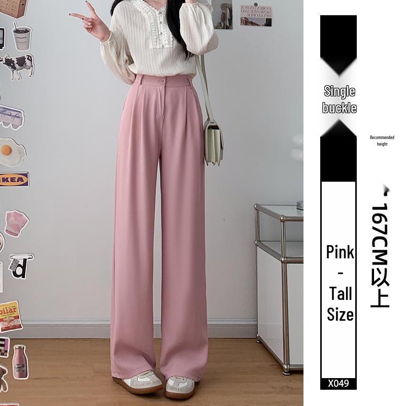 Trendy High-Quality Women s Petite High-Waisted Loose Wide-Leg Suit Pants 2026 XL