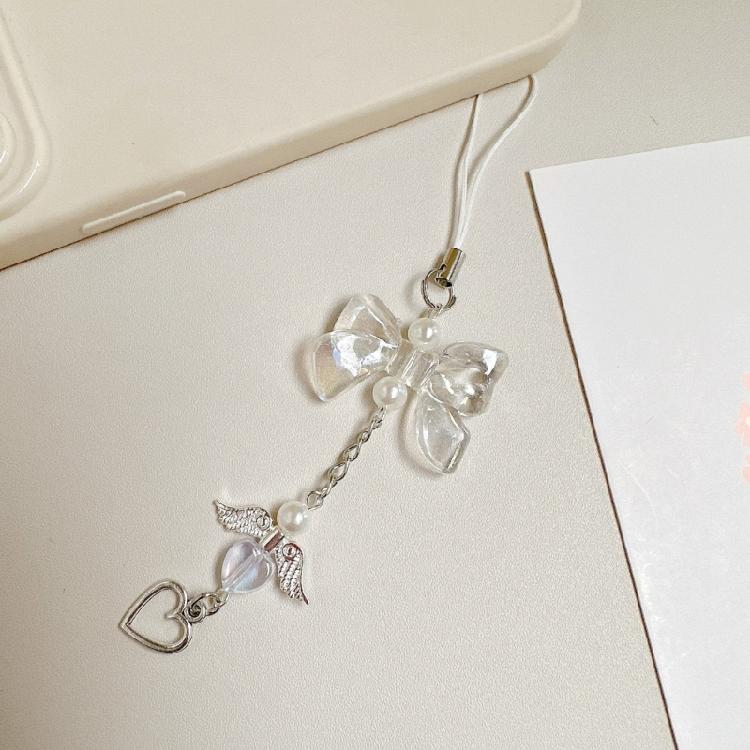 Stylish Heart Phone Charm Fashion Phone Lanyard Unique Bag Accessories Bowknot Phone Jewelry Suitable for Fashion Lover