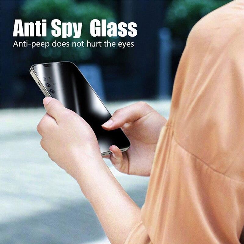 4PCS Privacy Screen Protector For iPhone 16 Pro Max Plus Anti-Spy Glass For iPhone 14 13 15 12 11 Pro Max 16 Pro Tempered Glass