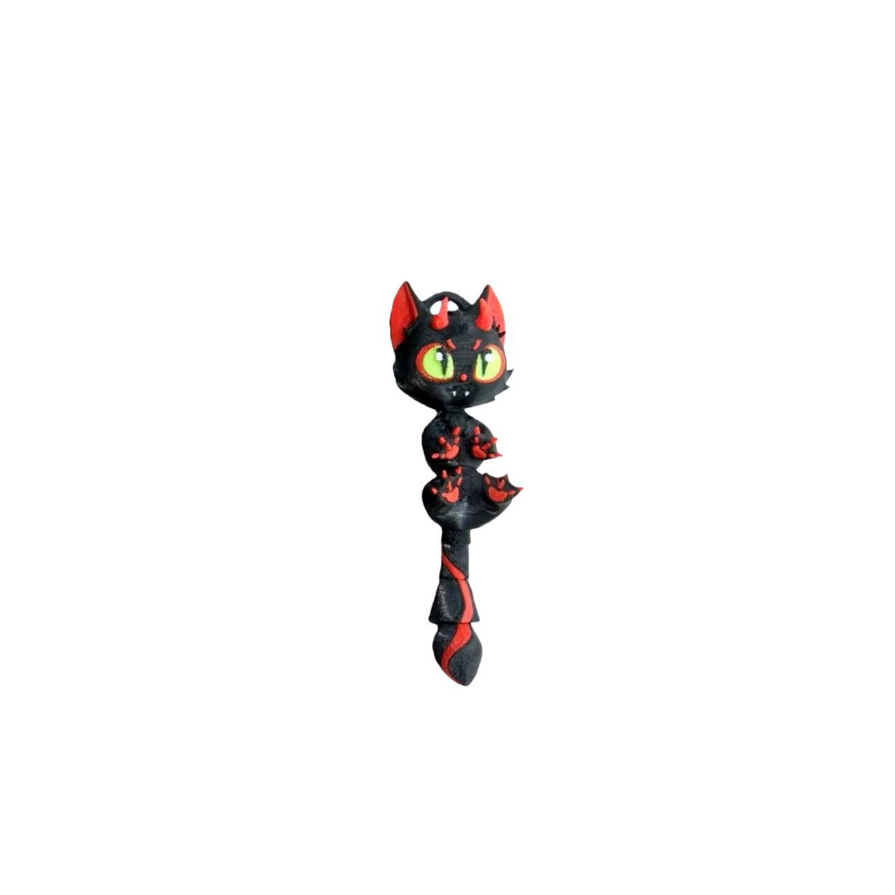 Devil Cat Demon Cat Ornament and Bookmark: Easter and Halloween Creative Gift Decoration Demon Series