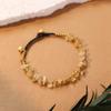 Hand-woven natural crystal bracelet Aquamarine amethyst men's and women's stacked bracelet, poker hand rope