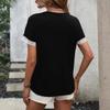 Women's Fashionable Loose-fitting Round-neck Short-sleeved T-shirt With Lace Splicing.