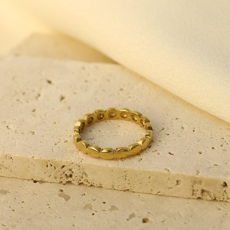 Fashion Round Rhombus Square Index Finger Ring Titanium Steel Simple Women'S Ring Supply Jewelry