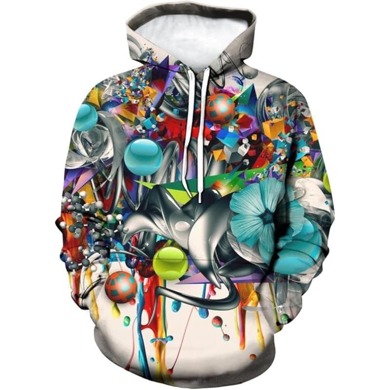 Móda Novinka Hip-Hop Graffiti Potisk Pánské Mikiny s Kapucí Pulovr Unisex Jaro a Podzim