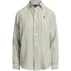 Polo Striped Single-Breasted Long Sleeve Shirt Women Shirts Deep-Sage 211970691-005