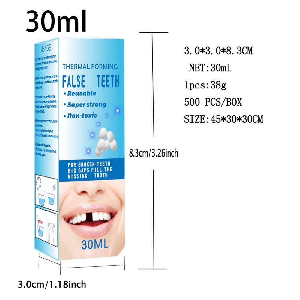 30ml False Teeth Beads Repair Replacement Moldable False Teeth Beads for Women Men Daily Parties Social Events Celebrations