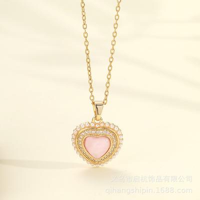 Love Necklace Women'S Light Luxury Design Small Fresh And Sweet Heart Pendant