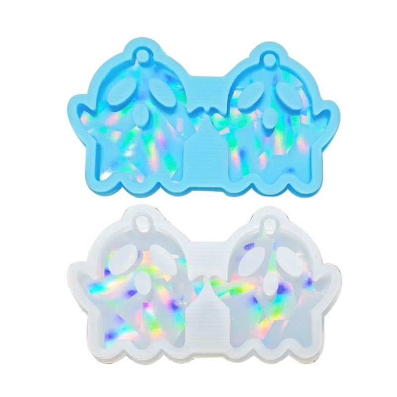 Silicone Cute Specter Holographic Molds Light Shadow Earrings Pendant Mold DIY Ornaments Jewelry Epoxy Crafting Mold