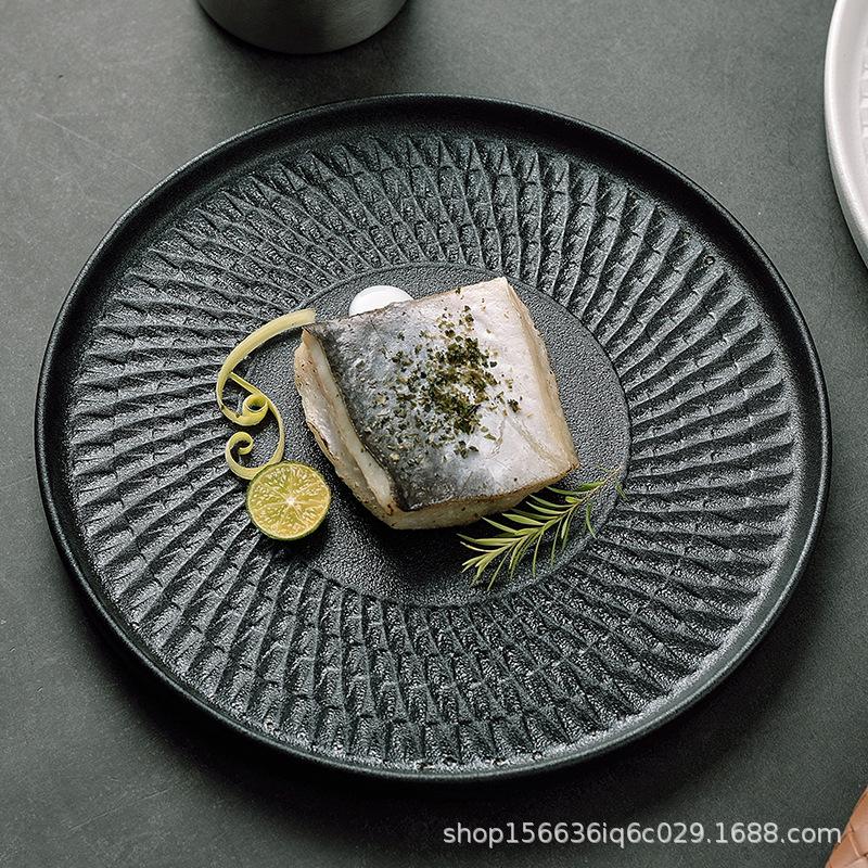 Japanese Club Premium Restaurant Tableware Ceramic Simple  Pasta Plate Salad  Artistic Concept Western