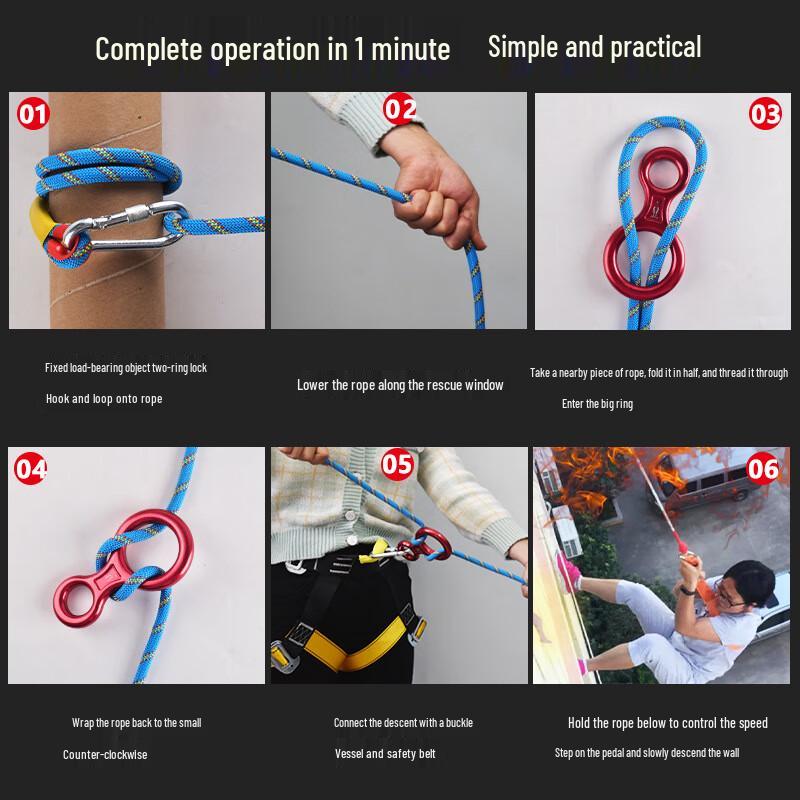 

Milin Anteng Fire Self-Rescue Safety Rope Set 10mm/10m
